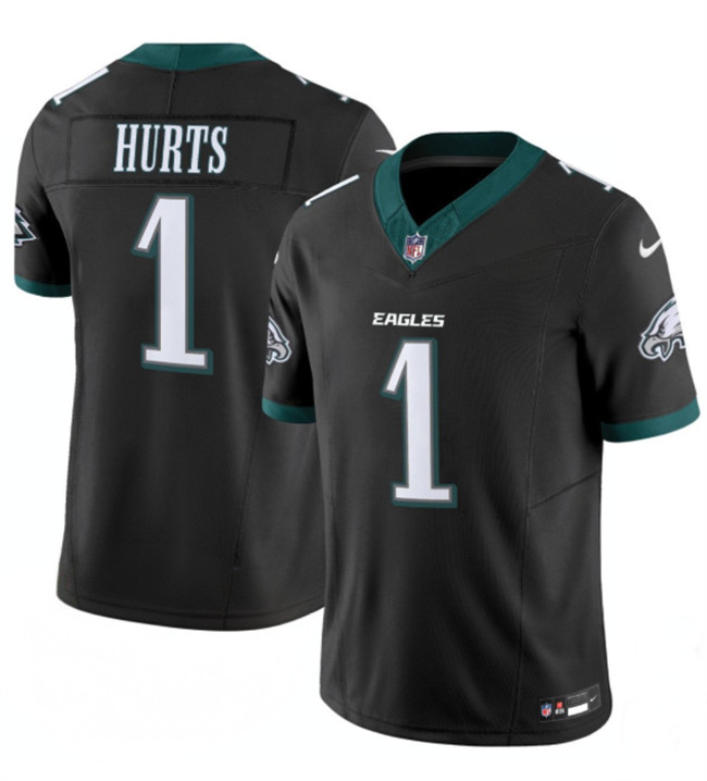 Men's Black Philadelphia Eagles #1 Jalen Hurts 2024 New F.U.S.E. Vapor Untouchable Limited Stitched Football Jersey